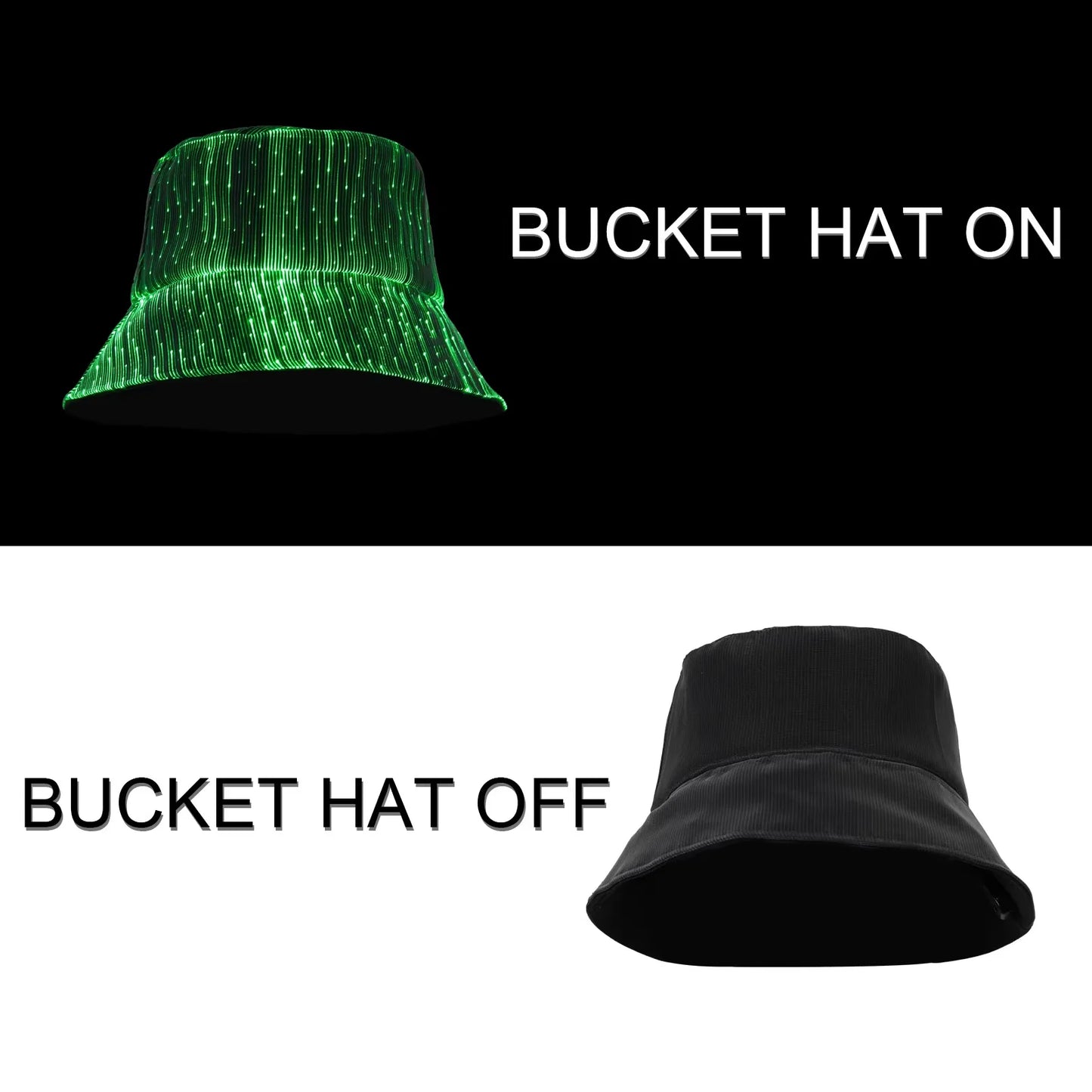 LED Optical Fiber Bucket Hat