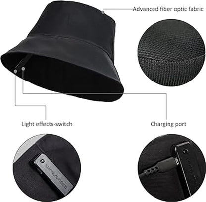 LED Optical Fiber Bucket Hat