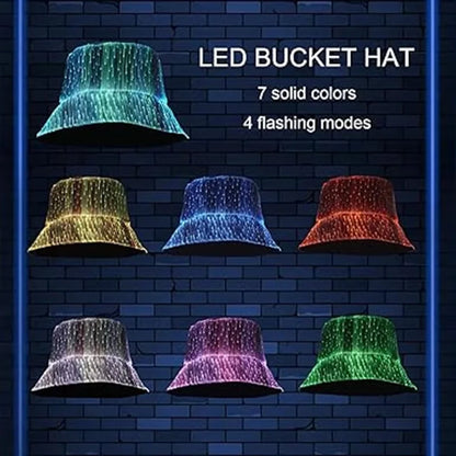 LED Optical Fiber Bucket Hat